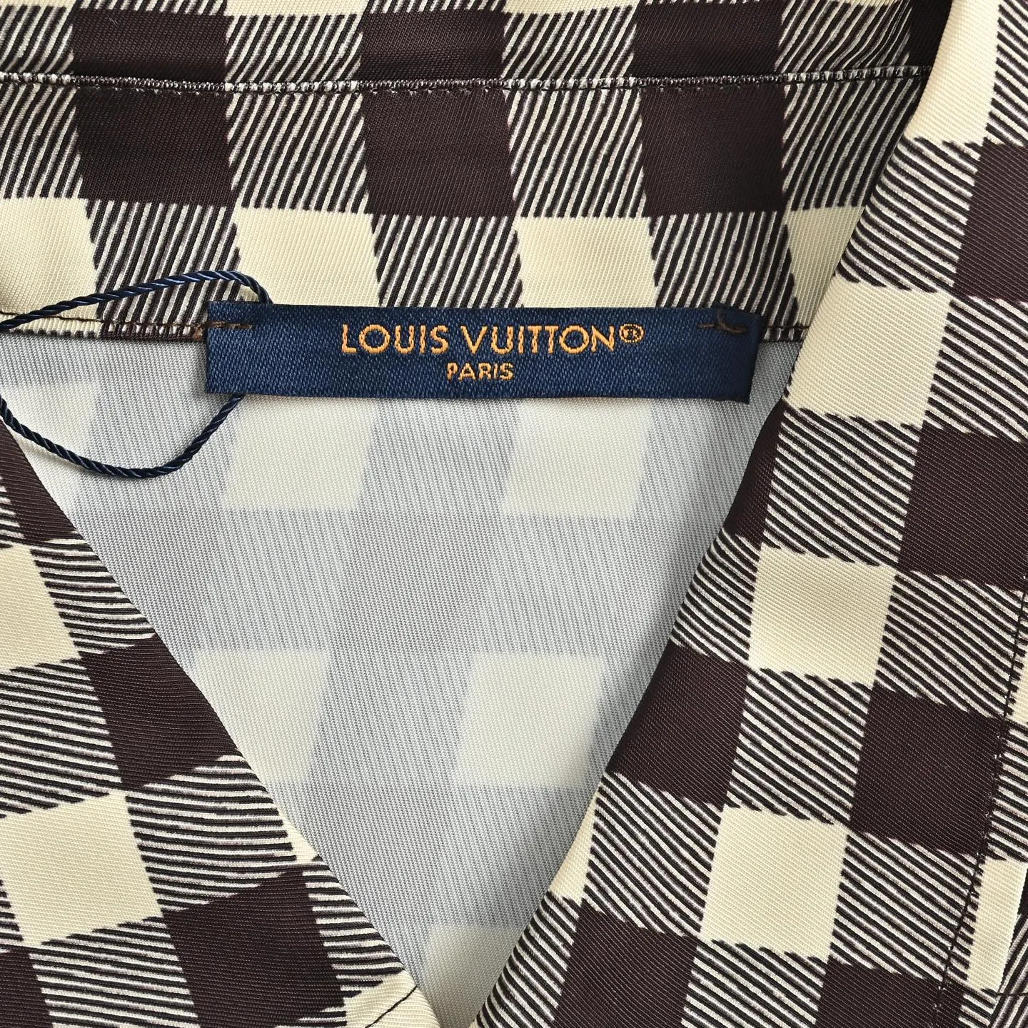 Louis Vuitton/Louis Vuitton pocket logo checkerboard short-sleeved shirt